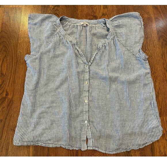 Rails Linen Blend Striped Alena Blouse - Blue/White XXL Costal Summer Vibes - Picture 1 of 8